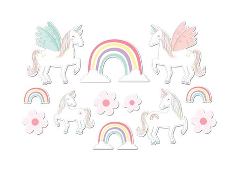 UNICORN & RAINBOW WALL DECORATIONS 12 pk - Whip It Up Cake Supplies