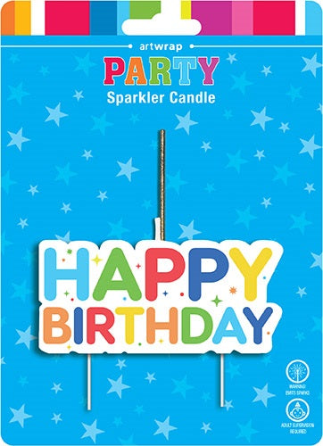 HAPPY BIRTHDAY SPARKLER CANDLE - Whip It Up Cake Supplies