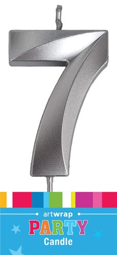 #7 SILVER CANDLE - Whip It Up Cake Supplies