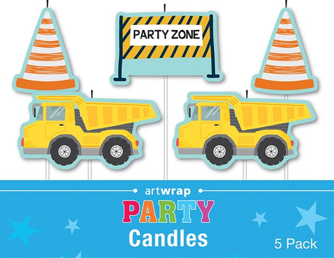 CONSTRUCTION ROAD WORK CANDLES 5pk - Whip It Up Cake Supplies