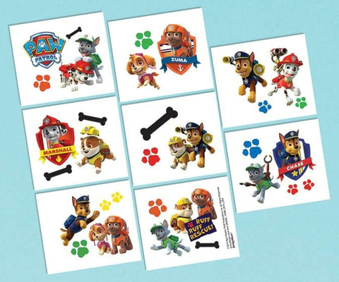 PAW PATROL TATTOOS 8pk - Whip It Up Cake Supplies