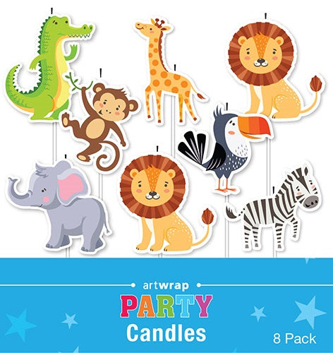 JUNGLE CANDLES 8pk - Whip It Up Cake Supplies
