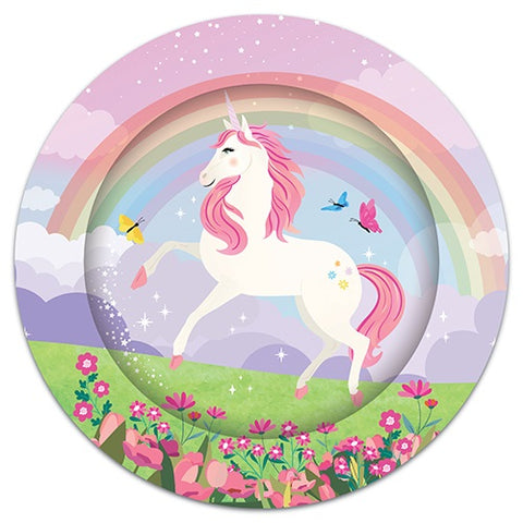 UNICORN RAINBOW PLATES 9" (23cm) 8pk - Whip It Up Cake Supplies