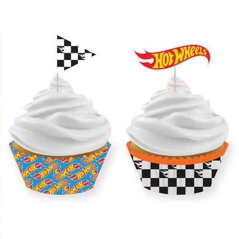 HOT WHEELS CUPCAKE CASES & PICKS 24 pack