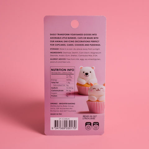 ANIMAL EAR ICING DECORATIONS EDIBLE 30g - Whip It Up Cake Supplies