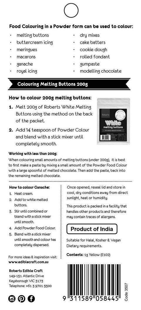 YELLOW OIL BASED POWDER COLOUR 1g