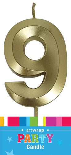 #9 GOLD CANDLE - Whip It Up Cake Supplies