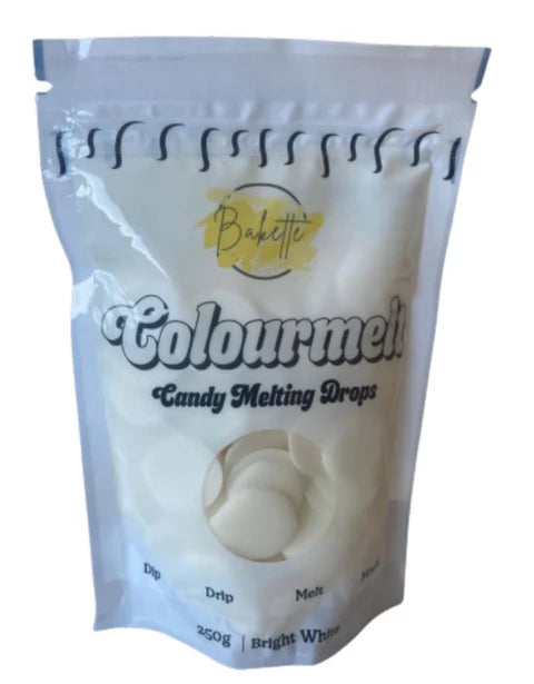BRIGHT WHITE CANDY MELT 250g by BAKETTE - Whip It Up Cake Supplies