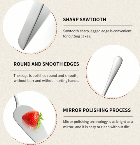 CAKE SERVER & KNIFE SILVER STAINLESS STEEL SET - Whip It Up Cake Supplies