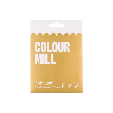 GOLD LEAF 23K PURE GOLD EDIBLE 5 sheets 8cm x 8cm by COLOUR MILL