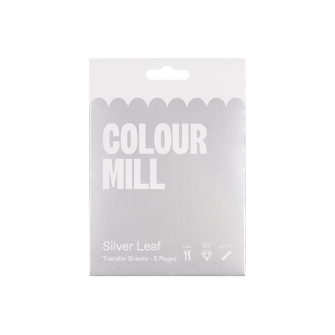 SILVER LEAF EDIBLE 5 sheets 8cm x 8cm by COLOUR MILL