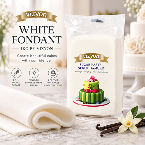 WHITE FONDANT 1KG by VIZYON
