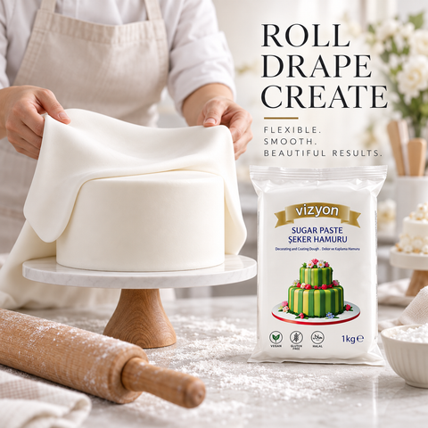 WHITE FONDANT 1KG by VIZYON