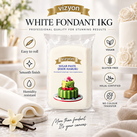 WHITE FONDANT 1KG by VIZYON