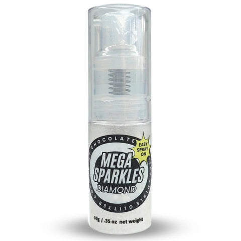 WHITE DIAMOND MEGA SPARKLES PUMP 10g - Whip It Up Cake Supplies