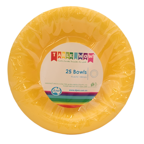 YELLOW BOWLS 25pk - Whip It Up Cake Supplies