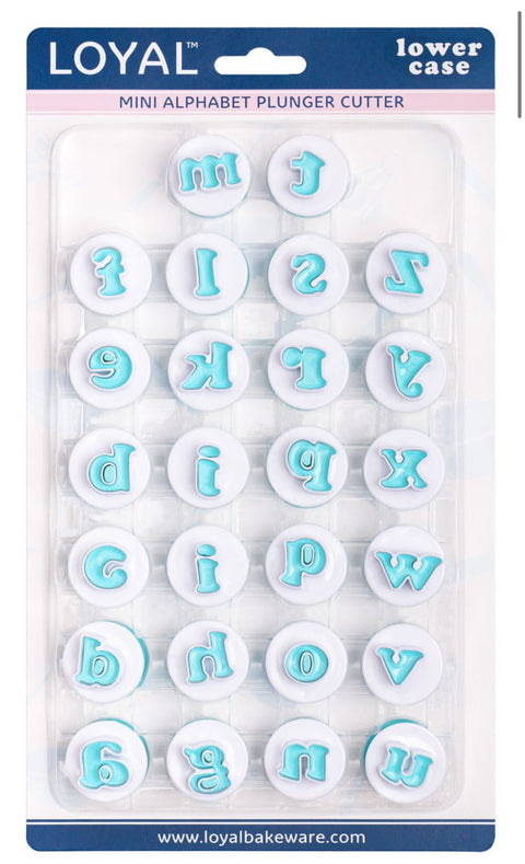 LOWERCASE ALPHABET PLUNGER CUTTERS 26pc - Whip It Up Cake Supplies