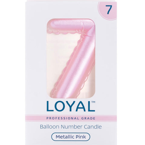 BALLOON CANDLE #7 PINK METALLIC - Whip It Up Cake Supplies