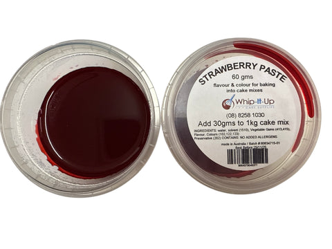 STRAWBERRY FLAVOURED PASTE 60g - Whip It Up Cake Supplies