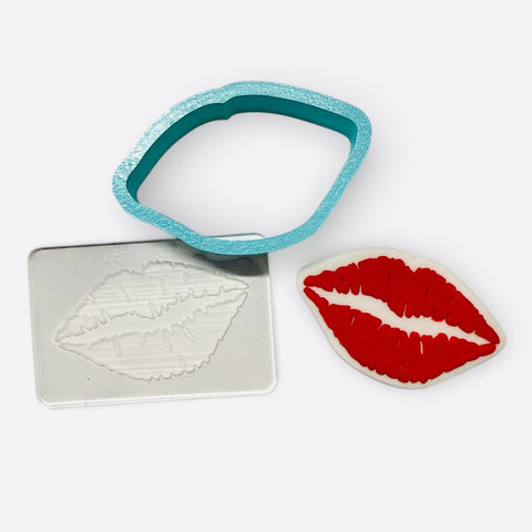 LIPS VALENTINES RAISE IT UP STAMP AND CUTTER SET - Whip It Up Cake Supplies