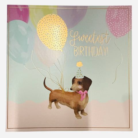 DACHSHUND SWEETEST BIRTHDAY CARD - Whip It Up Cake Supplies