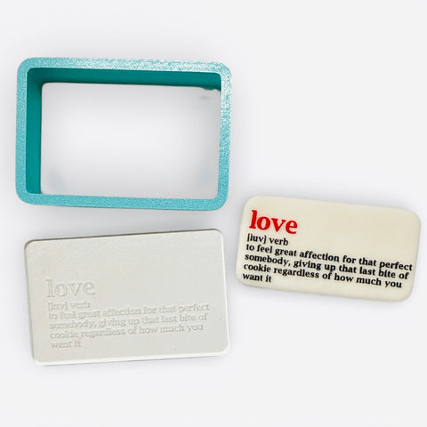 LOVE [VERB] RAISE IT UP COOKIE STAMP & CUTTER SET - Whip It Up Cake Supplies