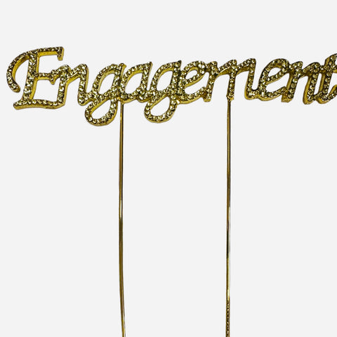 GOLD ENGAGEMENT DIAMANTE CAKE PIN - Whip It Up Cake Supplies