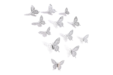 RAINBOW METALLIC BUTTERFLY TOPPERS 12 pack - NON EDIBLE - Whip It Up Cake Supplies