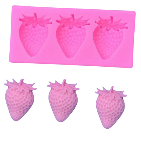 STRAWBERRY SILICONE MOULD X 3 cavity - Whip It Up Cake Supplies