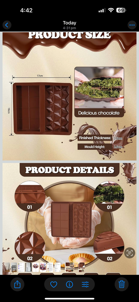 DUBAI CHOCOLATE MOULD - 2 CAVITY - Whip It Up Cake Supplies