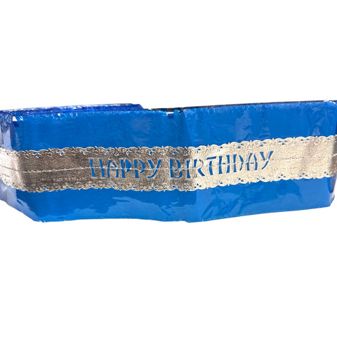 HAPPY BIRTHDAY BLUE FRILL CAKE RIBBON X 1m - Whip It Up Cake Supplies
