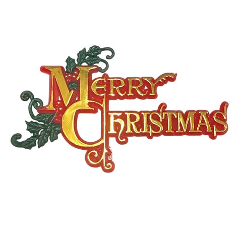 PLASTIC MERRY CHRISTMAS PICKS LARGE - Whip It Up Cake Supplies