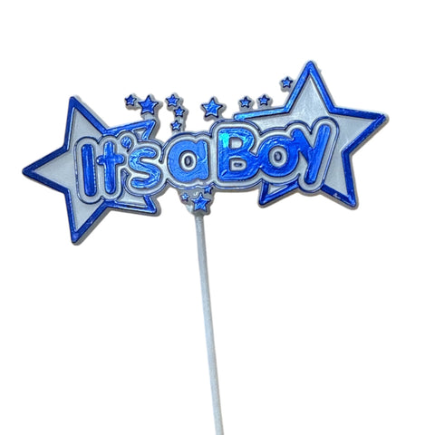 IT'S A BOY PICK METALLIC BLUE - Whip It Up Cake Supplies