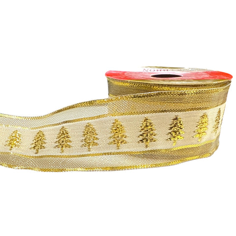 CHRISTMAS TREE GOLD RIBBON 9m - Whip It Up Cake Supplies