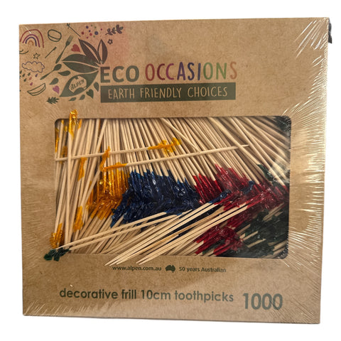 FRILL TOOTHPICKS 10cm x 1000 - Whip It Up Cake Supplies
