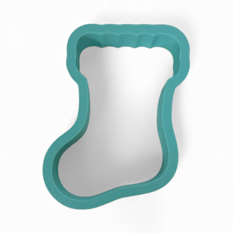 SANTA BOOT FUR TRIM COOKIE CUTTER 8.5cm high X 6cm wide