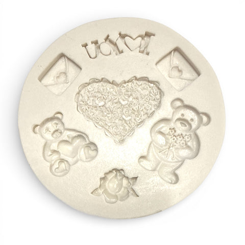 VALENTINE'S BEARS / HEART SILICONE MOULD - Whip It Up Cake Supplies