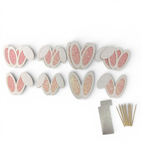 EASTER BUNNY EAR SHAPED TOPPERS x 12 - Whip It Up Cake Supplies