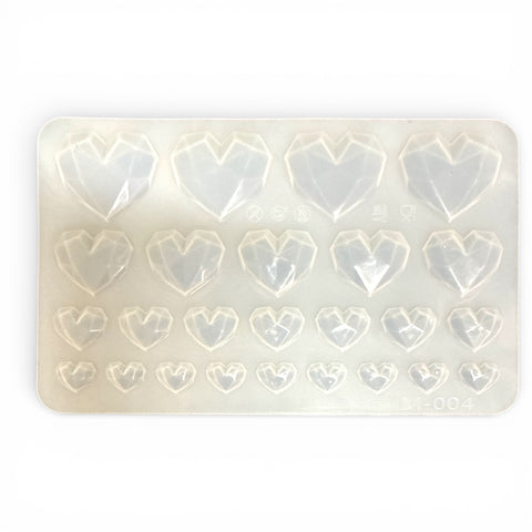 DIAMOND HEART ASSORTED SIZE SILICONE MOULD 25 CAVITY - Whip It Up Cake Supplies