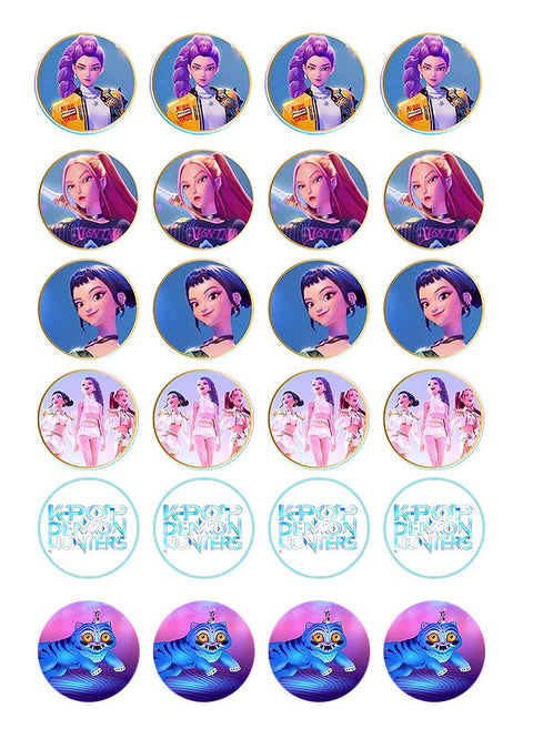 K-POP HUNTRIX CUPCAKE TOPPERS EDIBLE IMAGE - Whip It Up Cake Supplies