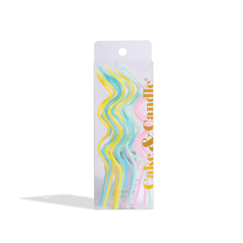 PASTEL RAINBOW SWIRLY CANDLES 16pk - Whip It Up Cake Supplies