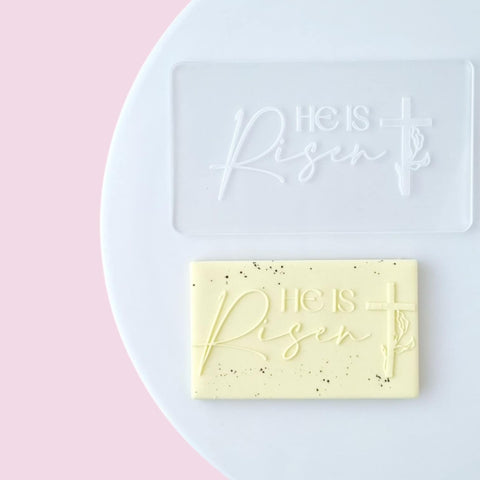 EASTER COOKIE STAMP
COOKIE STAMP
HE IS RISEN COOKIE
COOKIE DECORATING
DEBOSSED COOKIE STAMP
