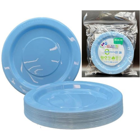 LIGHT BLUE LUNCH PLATES 20pk - Whip It Up Cake Supplies