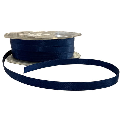 MIDNIGHT BLUE 6mm SATIN RIBBON X 1m - Whip It Up Cake Supplies