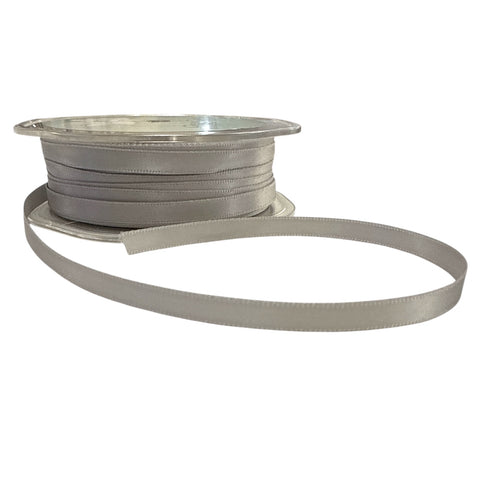 SILVER GREY 6mm SATIN RIBBON X 1m - Whip It Up Cake Supplies