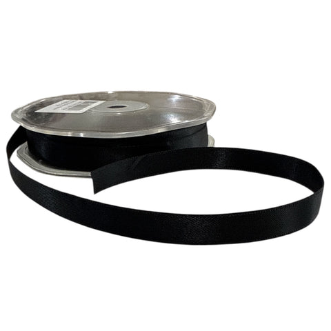 BLACK 9mm SATIN RIBBON X 1m - Whip It Up Cake Supplies