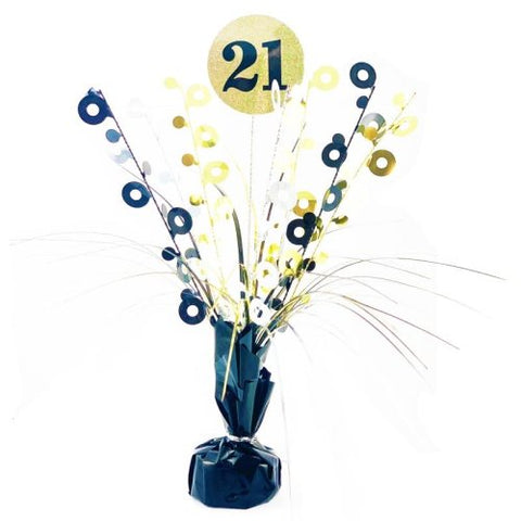 21 CENTREPIECE TABLE DECORATION BLACK AND GOLD - Whip It Up Cake Supplies