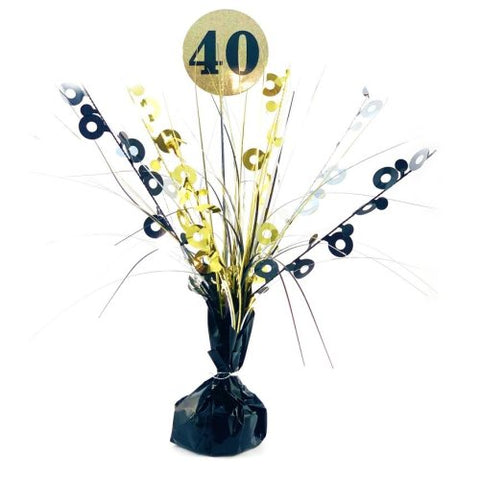 40 CENTREPIECE TABLE DECORATION BLACK AND GOLD - Whip It Up Cake Supplies
