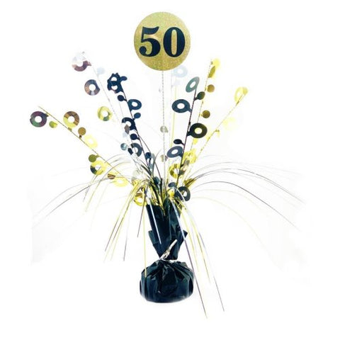 50 CENTREPIECE TABLE DECORATION BLACK AND GOLD - Whip It Up Cake Supplies