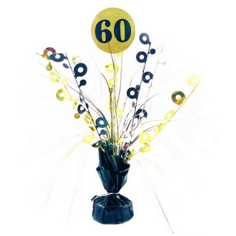 60 CENTREPIECE TABLE DECORATION BLACK AND GOLD - Whip It Up Cake Supplies